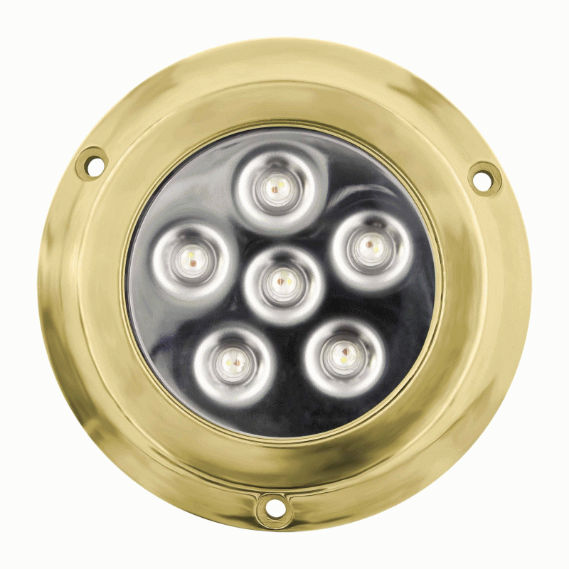 Metra ML-RGBW72W 72W RGBW Underwater Transom Light, Brass