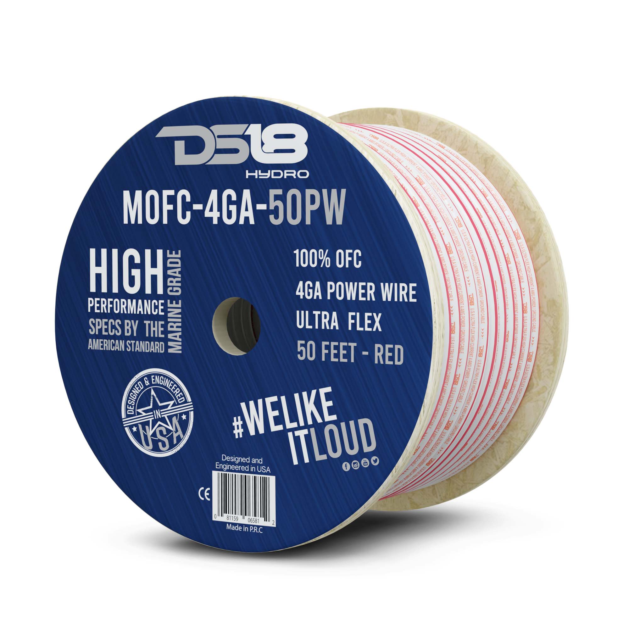DS18 4-GA Marine Grade Tinned 100% Copper OFC Power Wire -50 Feet