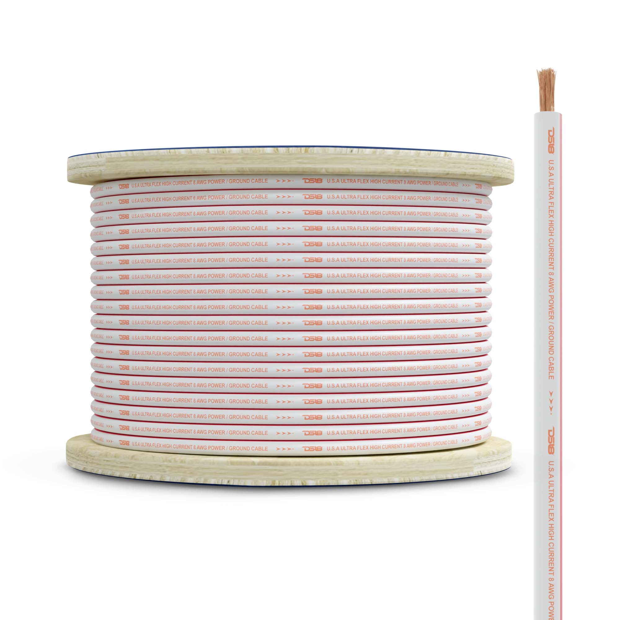 DS18 8-GA Marine Grade Tinned 100% Copper OFC Power Wire -100 Feet