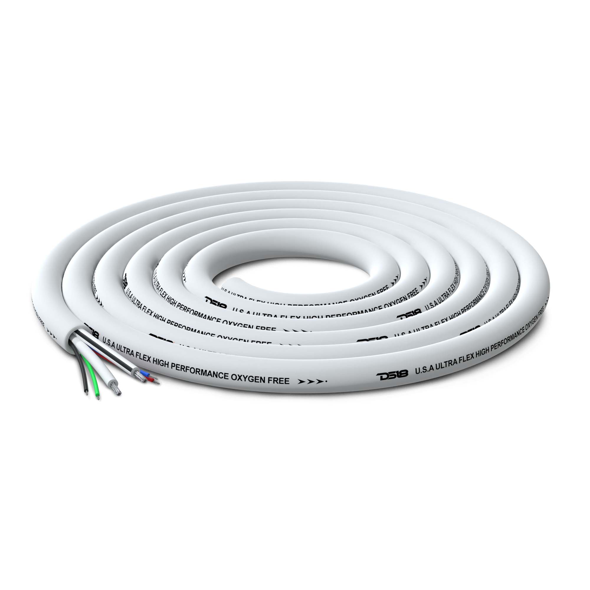 DS18 Marine Tinned OFC 18-GA Rgb Wires with 12-GA Speaker Wires 100 Feet