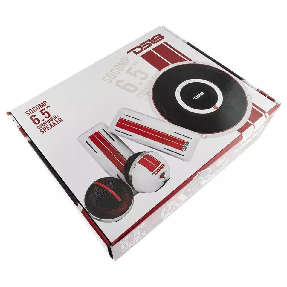 DS18 SQCOMP 300 Watts Max Power 2-Way 6.5 Inch Car Audio Component Speaker Sy...