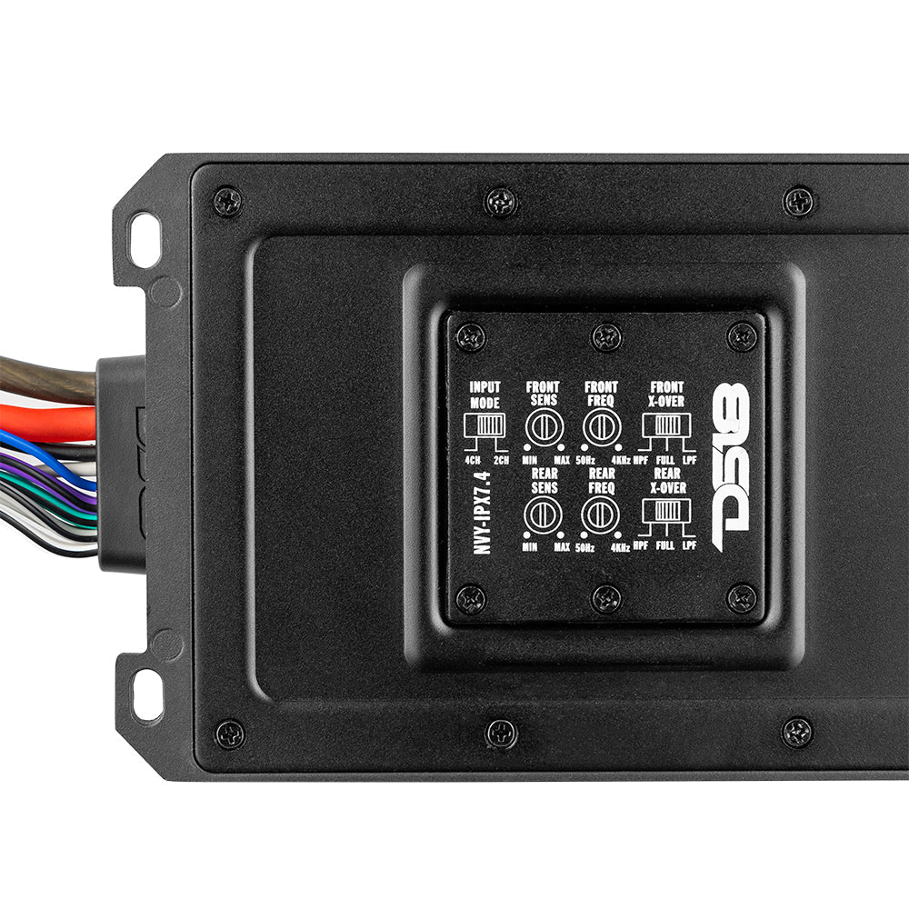 DS18 NVY 4-Channel Full-Range IP67 Submersible Marine and Powersports Amplifier 120 x 4 @ 4-Ohm Watts Rms