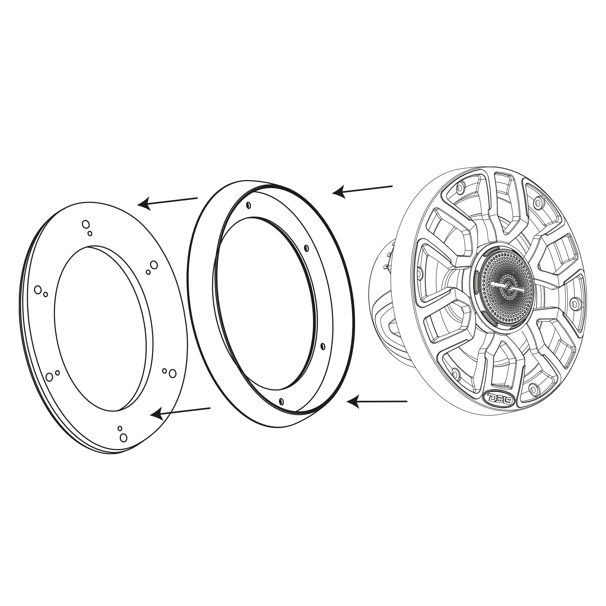 7.7” Marine Speaker Ring Adapter - Fits 6.5