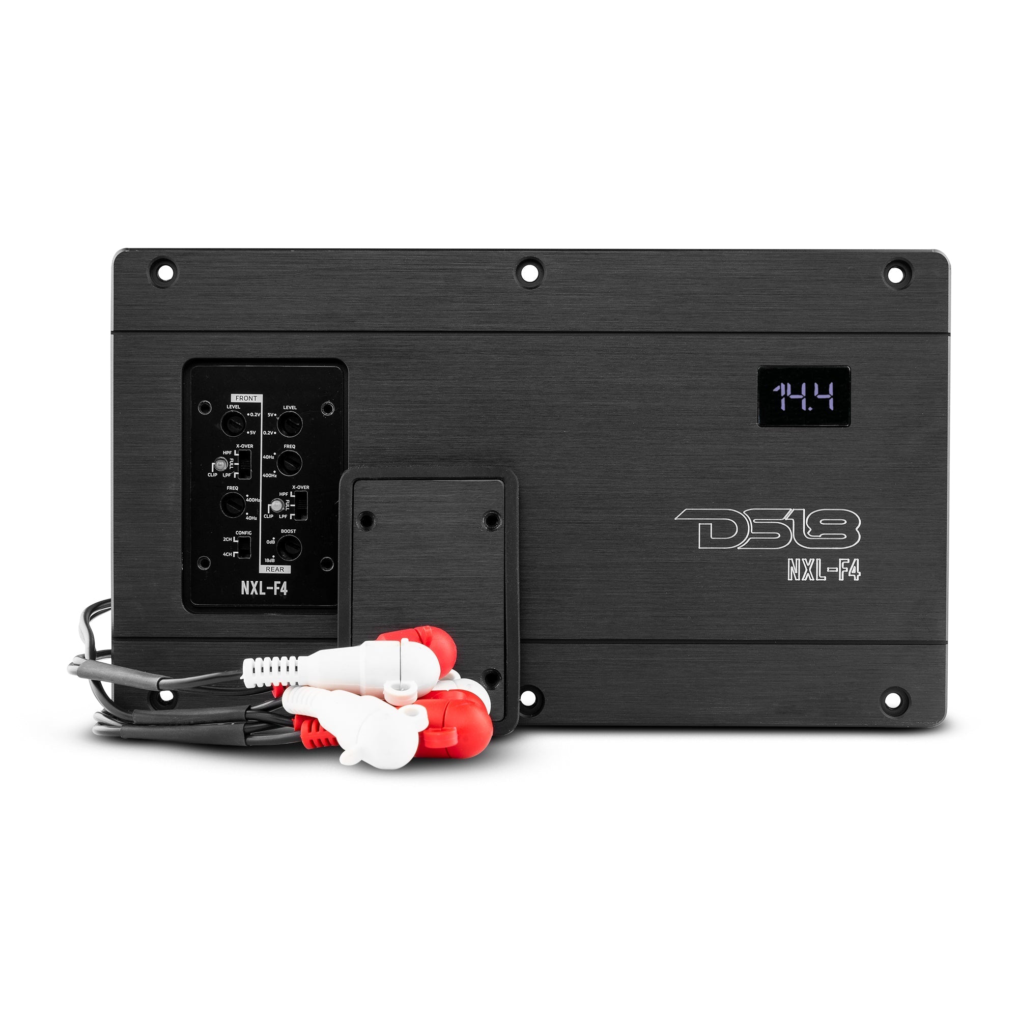 DS18 NXL 4-Channel Full-Range Class D IP67 Marine and Powersports Flush Mount Amplifier 4 x 100 Watts Rms @ 4-Ohm