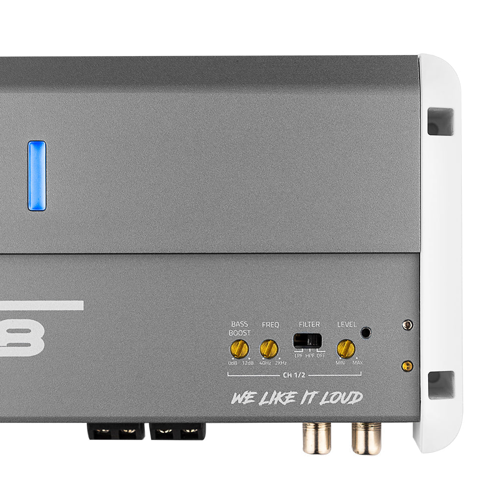 DS18 NXL 2-Channel Full-Range Class D IP55 Marine Amplifier 2 x 250 Watts Rms @ 4-Ohm
