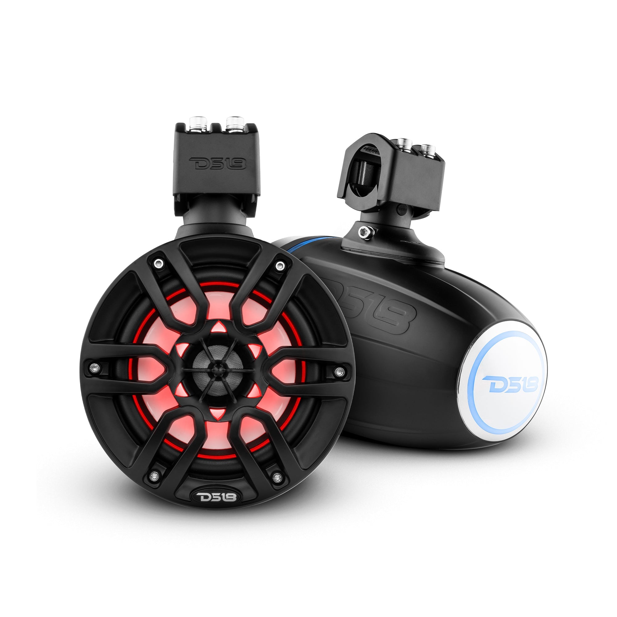 DS18 Best Marine Stereo Subwoofer Package 1 x 10” Subwoofer | 2 x 6.5” Speaker Tower | 2 x 6.5” Marine Speaker | 1 x 5 Ch Amplifier | 1 x MOFCKIT4 and 1 x LED-BTC