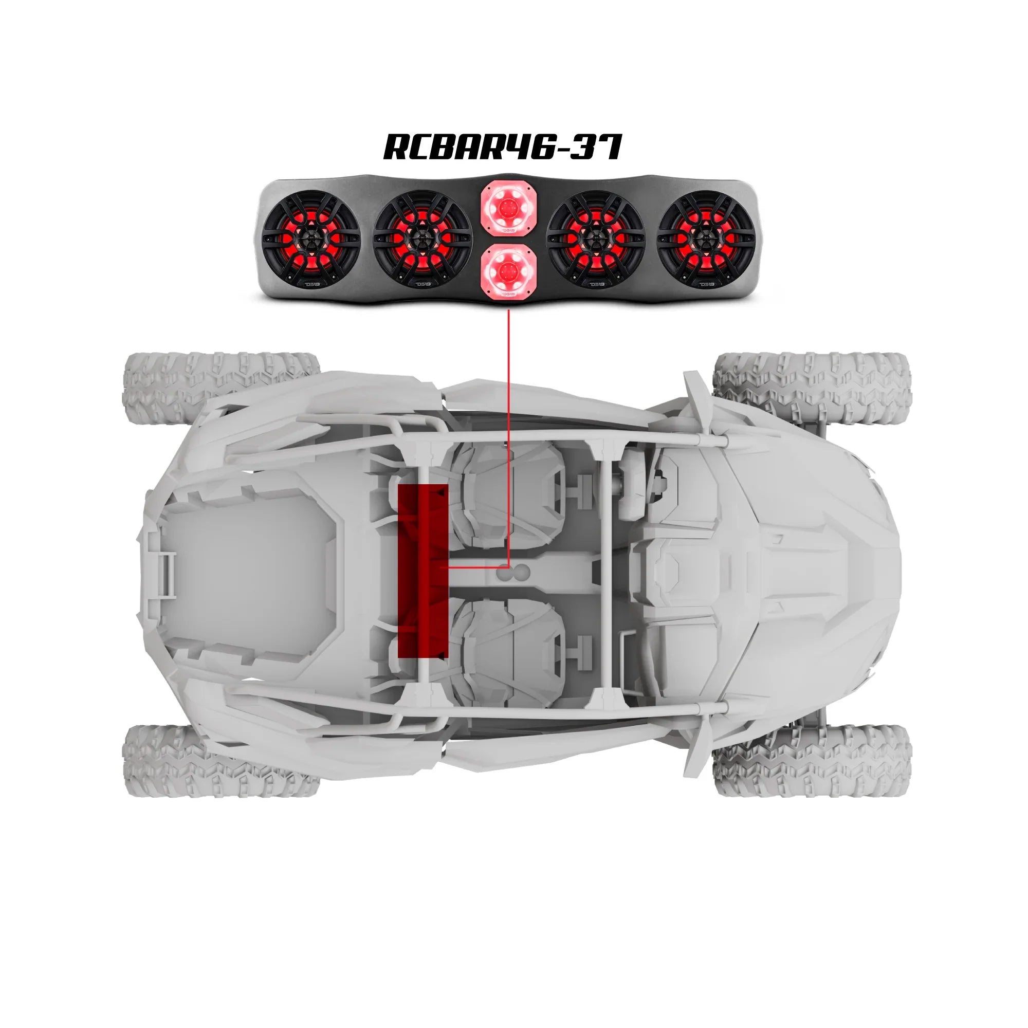 Polaris RZR/RZR PRO Soundbar With Amplifier and Installation Kit - Loaded with 4x 6.5