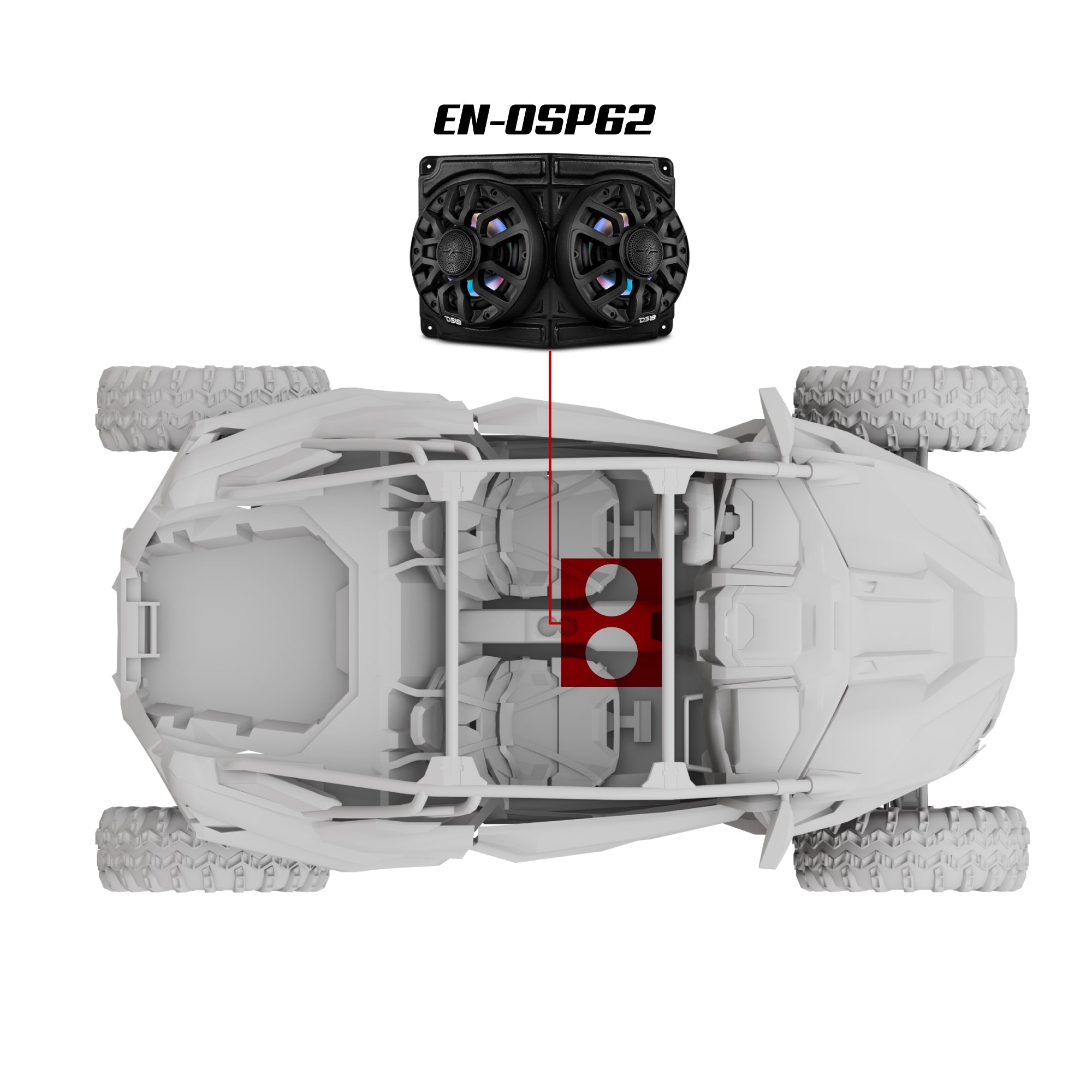 Polaris RZR / RZR PRO Overhead Enclosure With Amplifier and Installation Kit - Loaded with 2x 6.5
