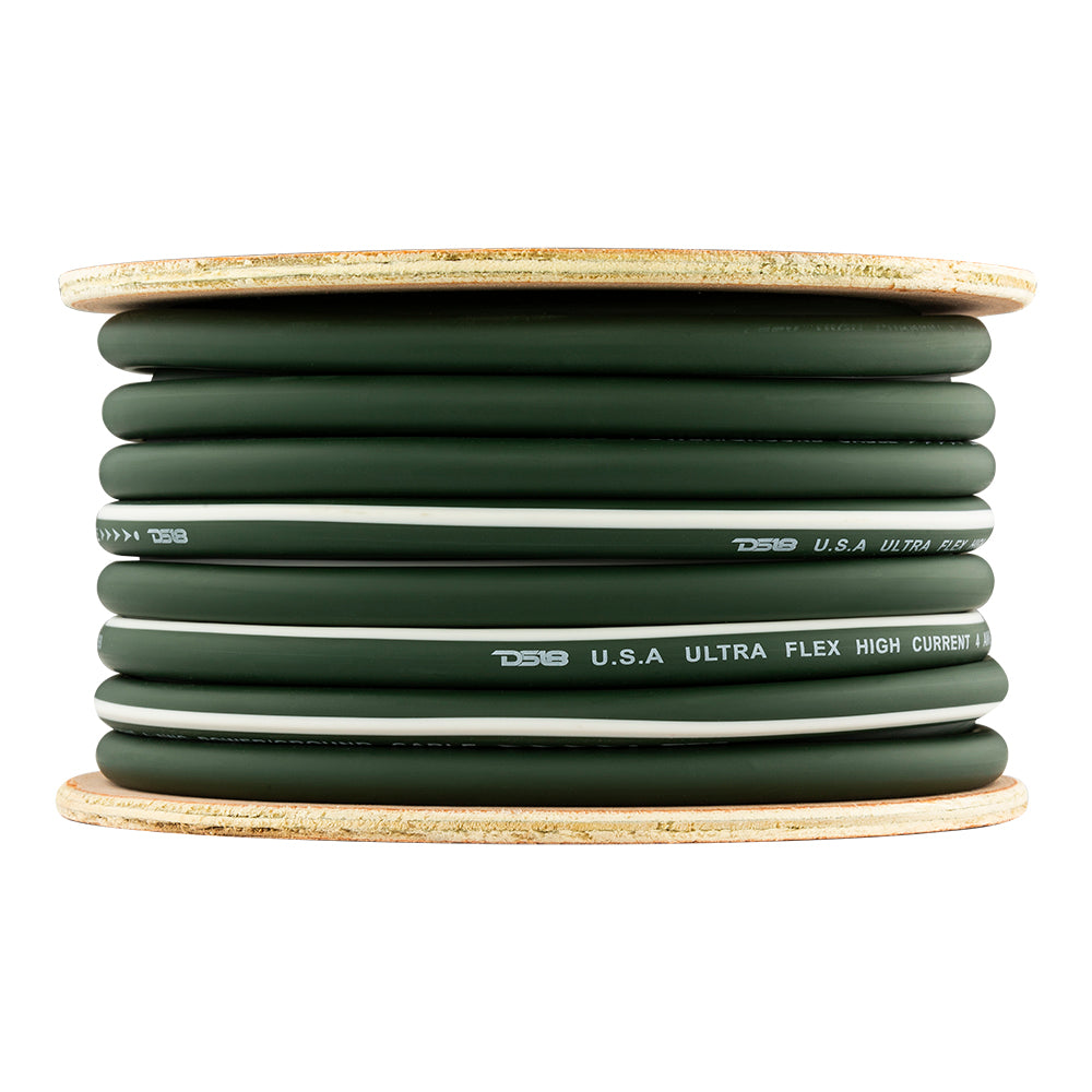 DS18 4-GA 100% OFC Ground, Power Cable, 50 Feet -Camo Green