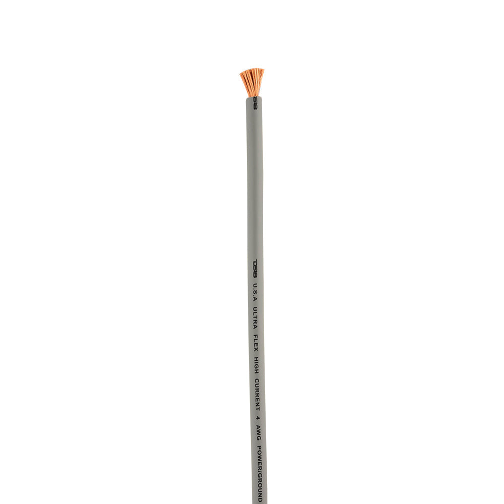 DS18 4-GA 100% OFC Ground, Power Cable, 50 Feet -Silver