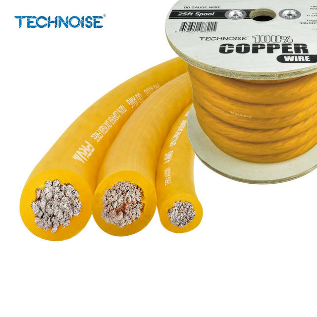 PRV PW0AWG - AMBER GOLD 0 GAUGE OFC WIRE, CAR AUDIO POWER / GROUND COPPER CABLE (50 FT SPOOL)