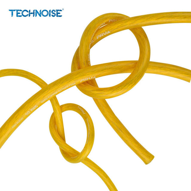 PRV PW0AWG - AMBER GOLD 0 GAUGE OFC WIRE, CAR AUDIO POWER / GROUND COPPER CABLE (50 FT SPOOL)