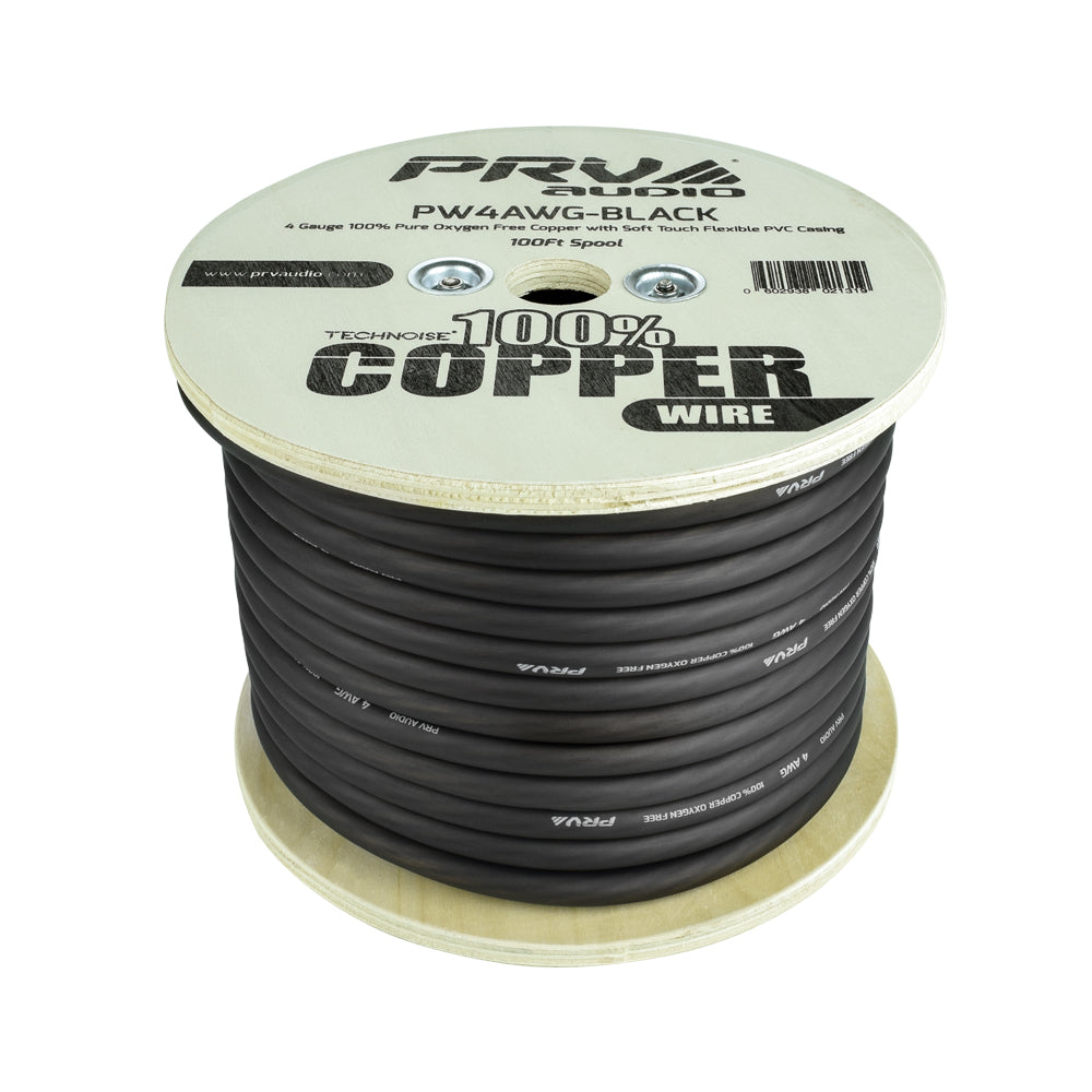 PRO AUDIO OFC POWER WIRE SPOOL 4G 50 FT BLACK