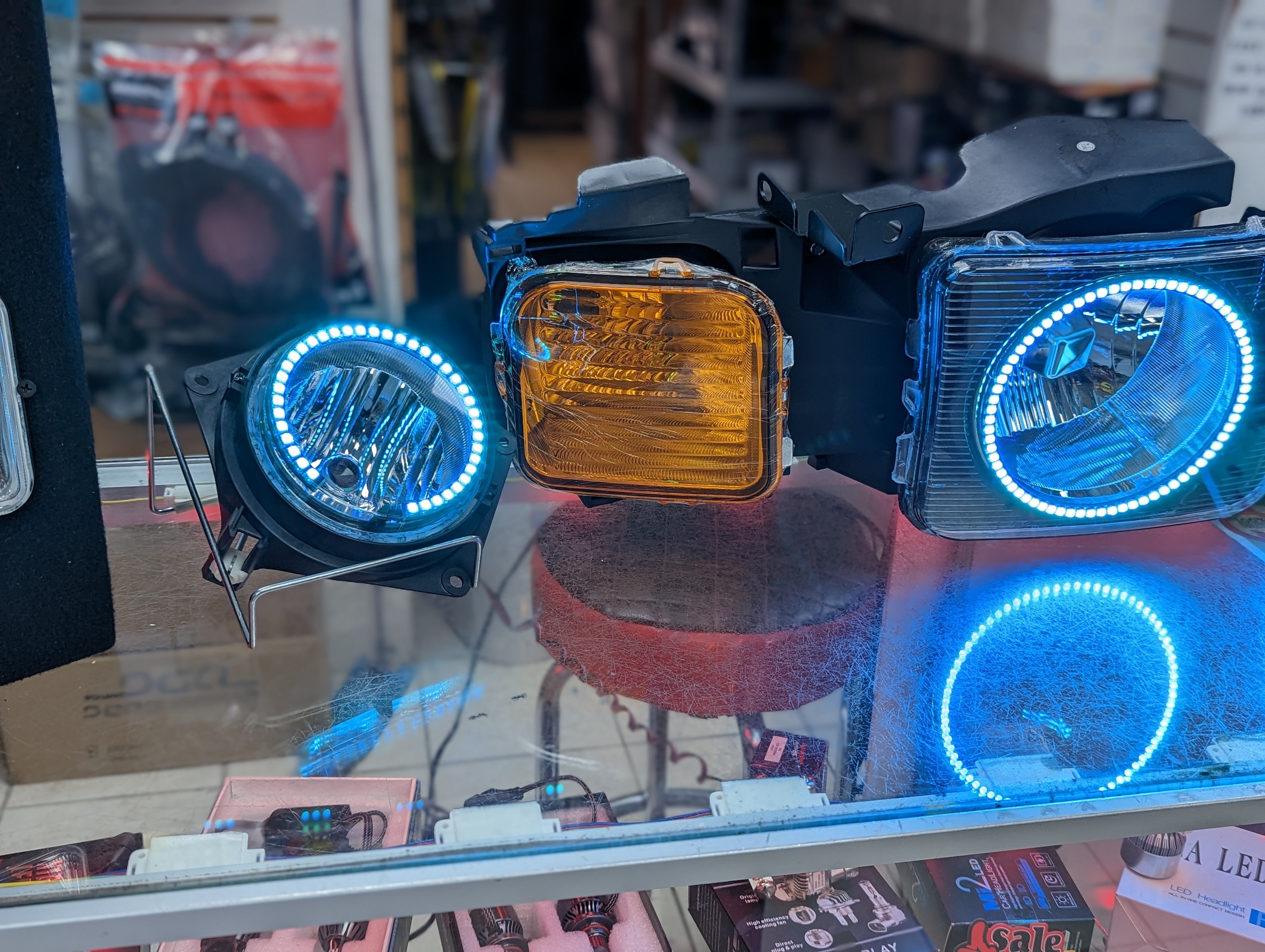Prebuilt 2005-2010 Hummer H3 RGB Color Changing LED Headlights and Fog lights with Bluetooth