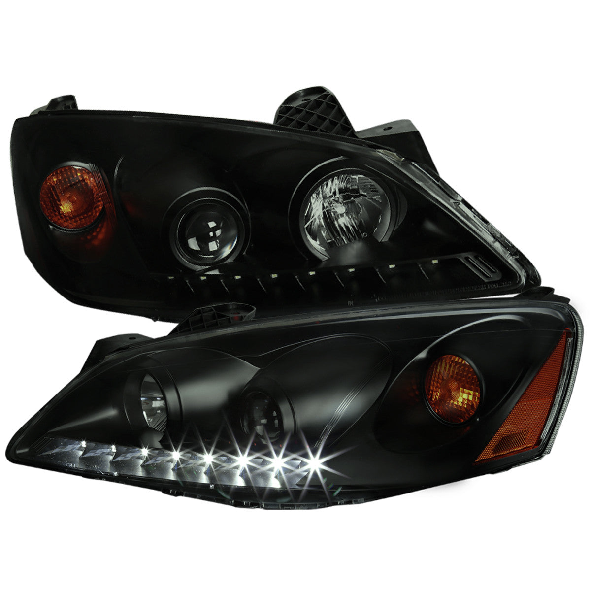 Spec-D 05-10 Pontiac G6 Projector Headlights LED Strip Smoked