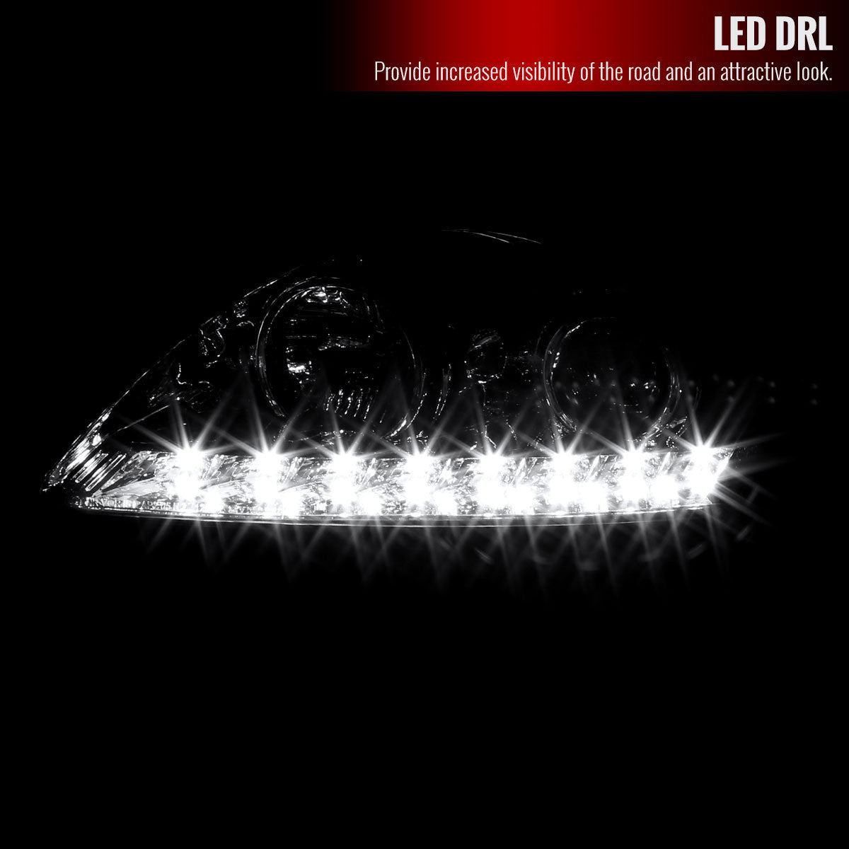 Spec-D 05-10 Pontiac G6 Projector Headlights LED Light Strip Chrome