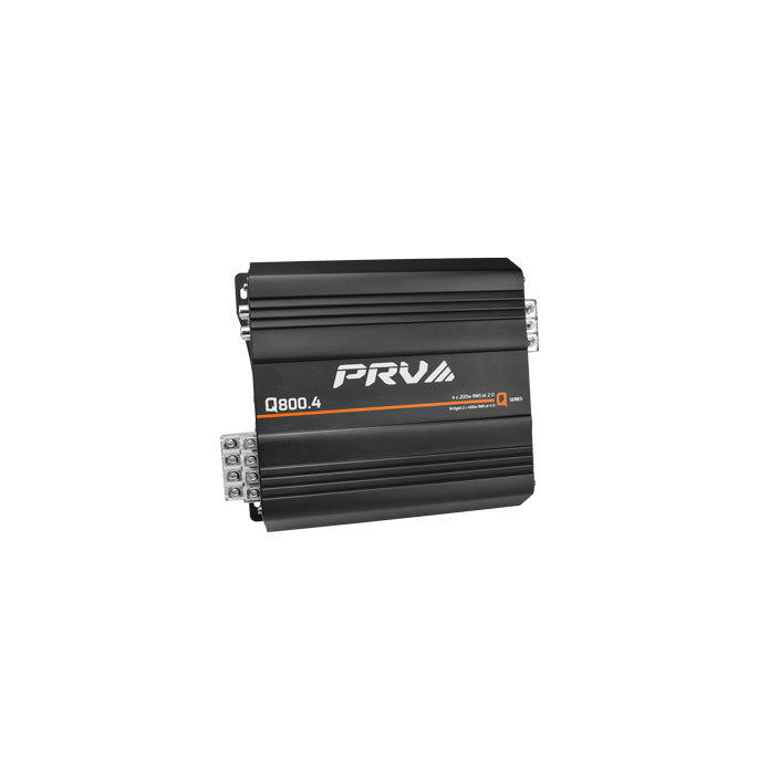 PRV Audio Q800.4 2OHM 4 Channel 800W Full-Range Amplifier, Black - 2 Ohms