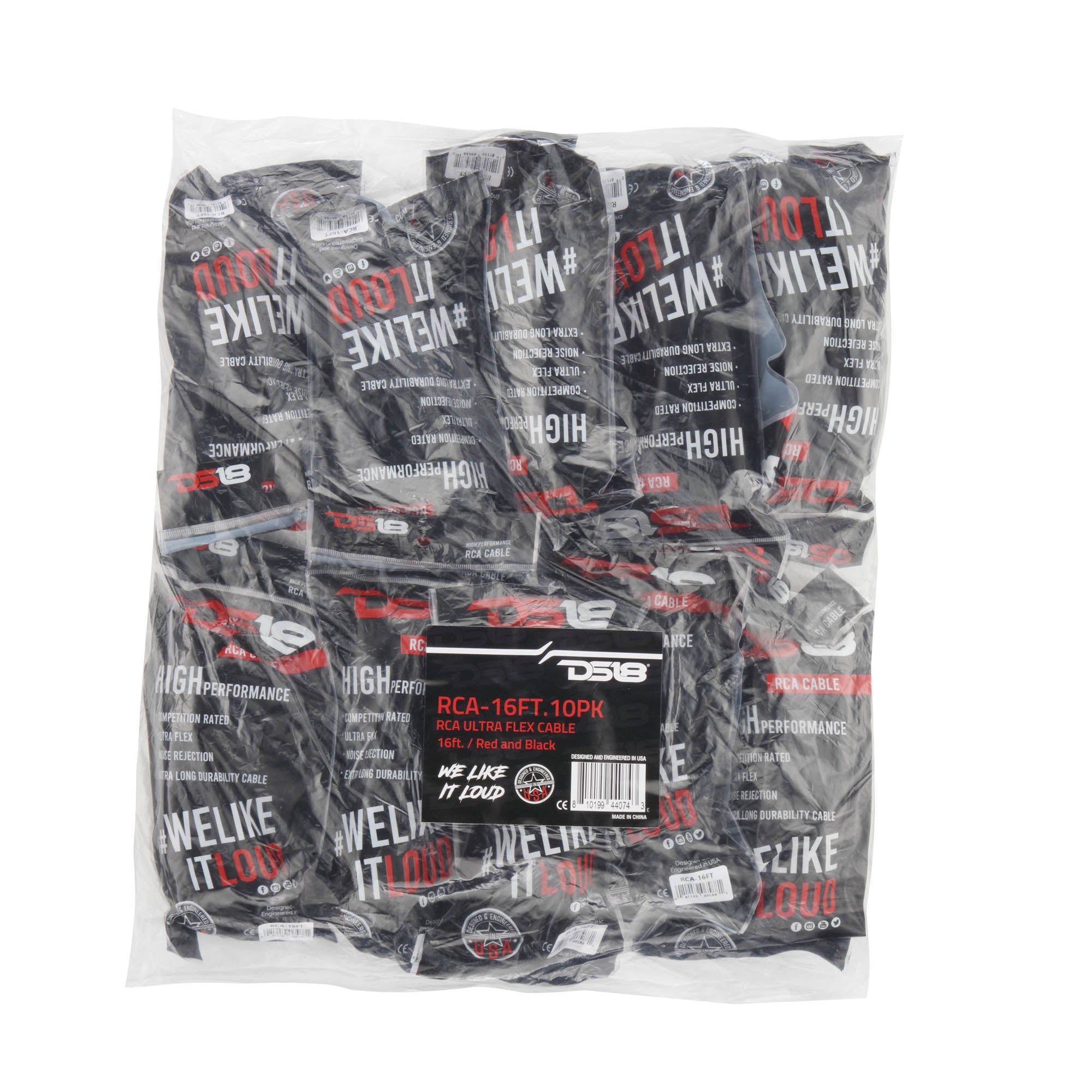 16 ft Ultra Flex 100% OFC RCA Cable Wire – 10-Pack