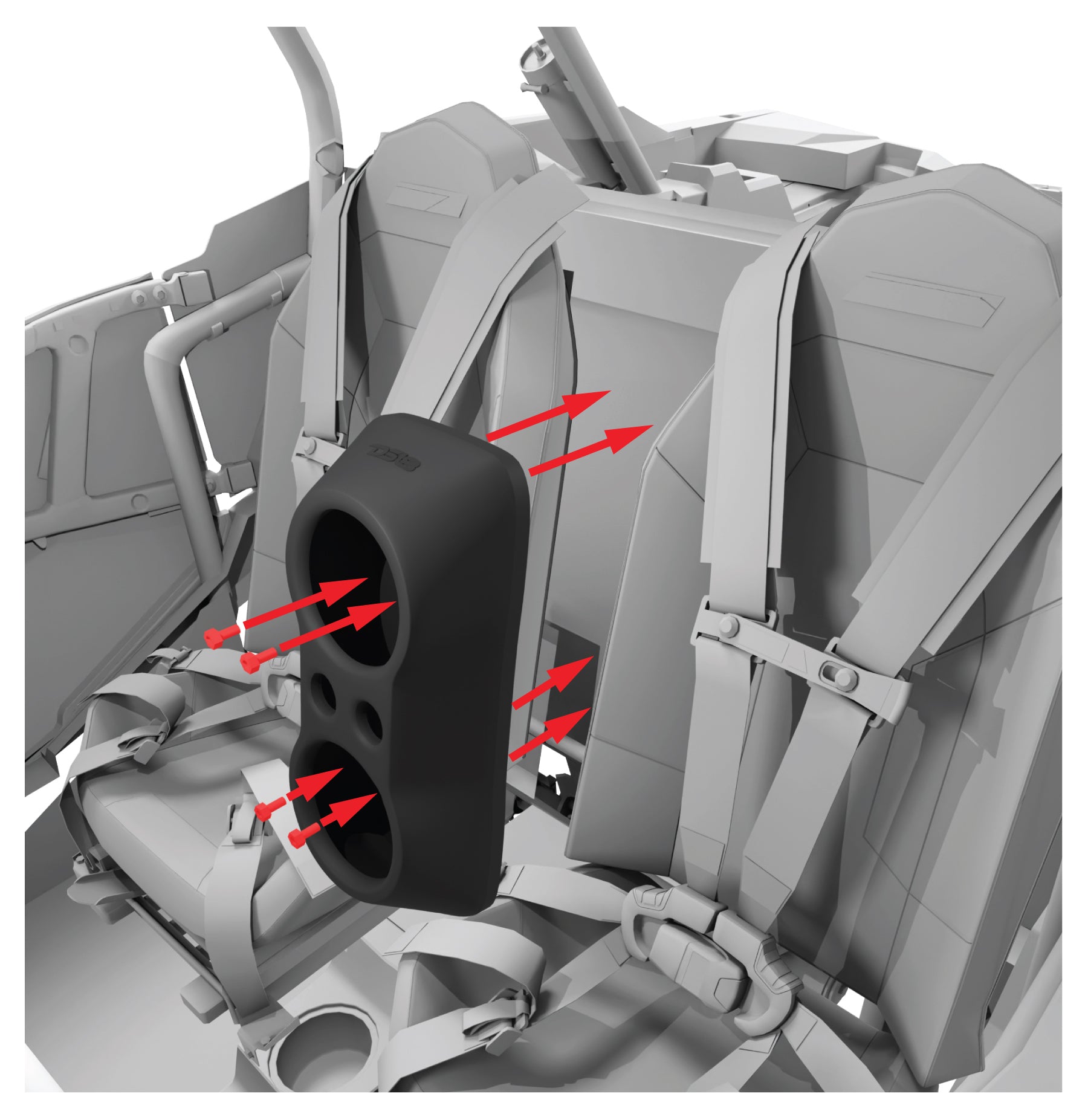 Polaris RZR Waterfall Center Console 2 X 6.5