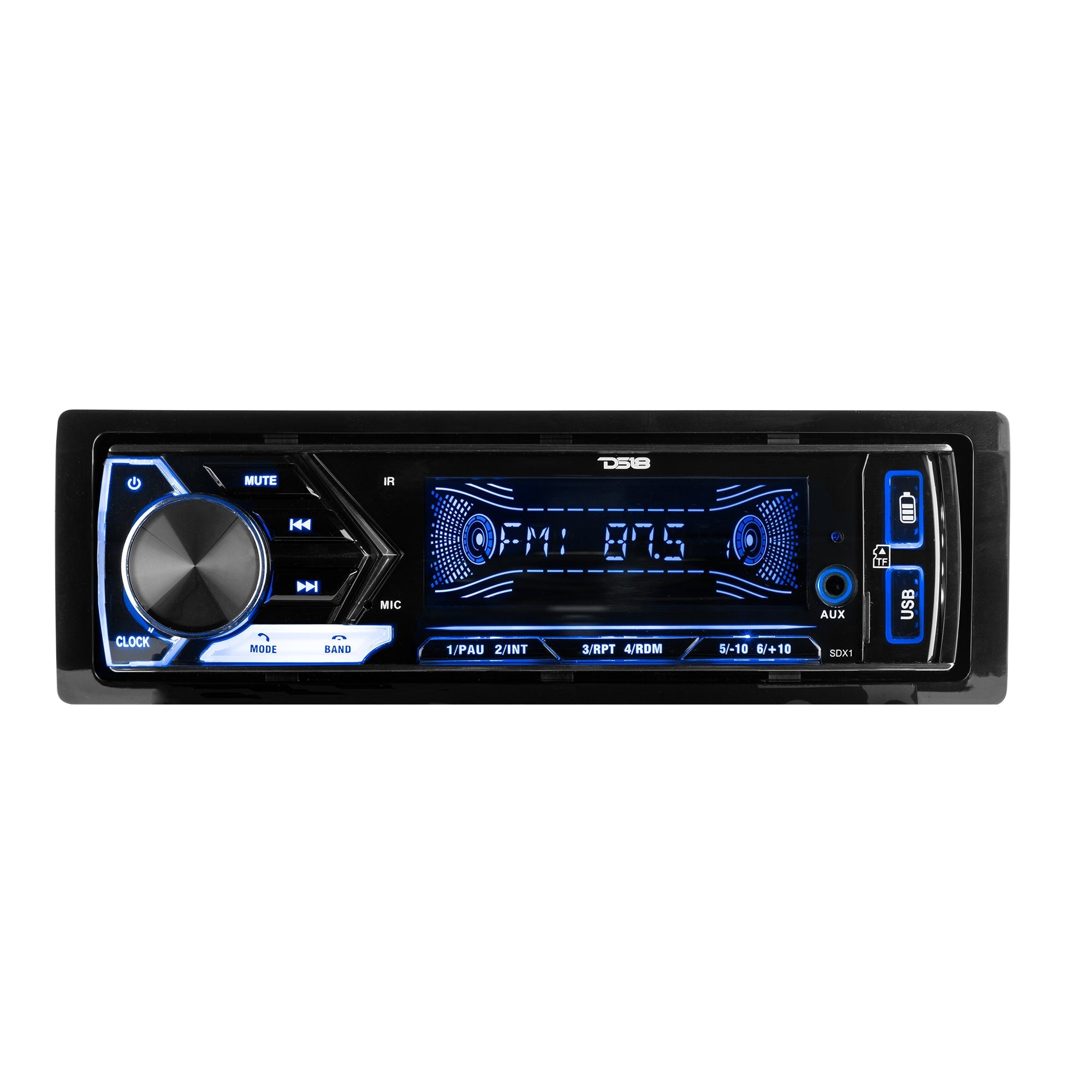 DS18 Single-DIN Digital Media Receiver Mech-Less Player, Bluetooth, Dual USB ,7 Volt Preouts