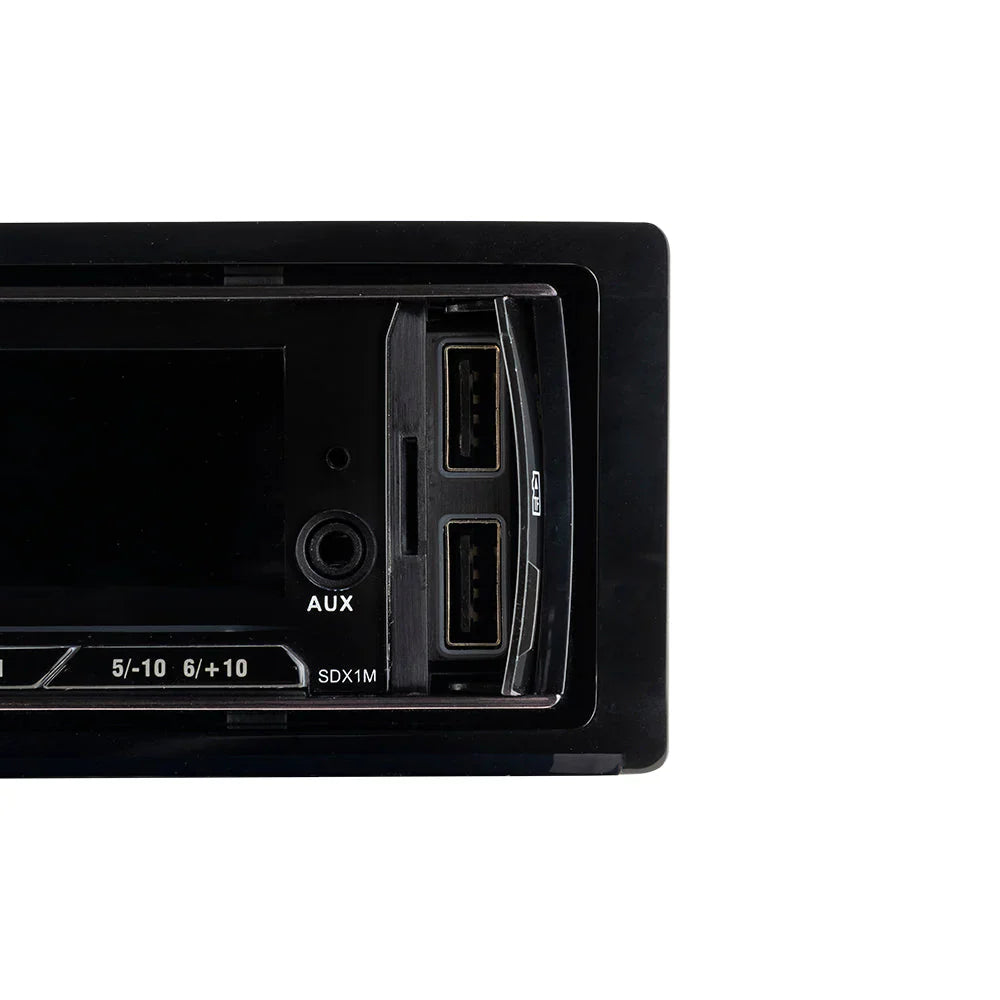DS18 Single-DIN SDX1 Digital Media Receiver Mech-Less Player, Bluetooth, Dual USB ,7 Volt Preouts