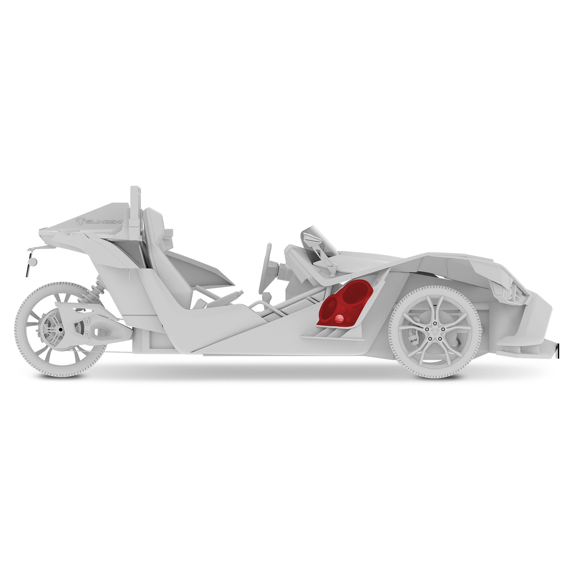 Polaris Slingshot Dual Front Fender 8” Loaded Speaker Pods with Digital LED Lighting