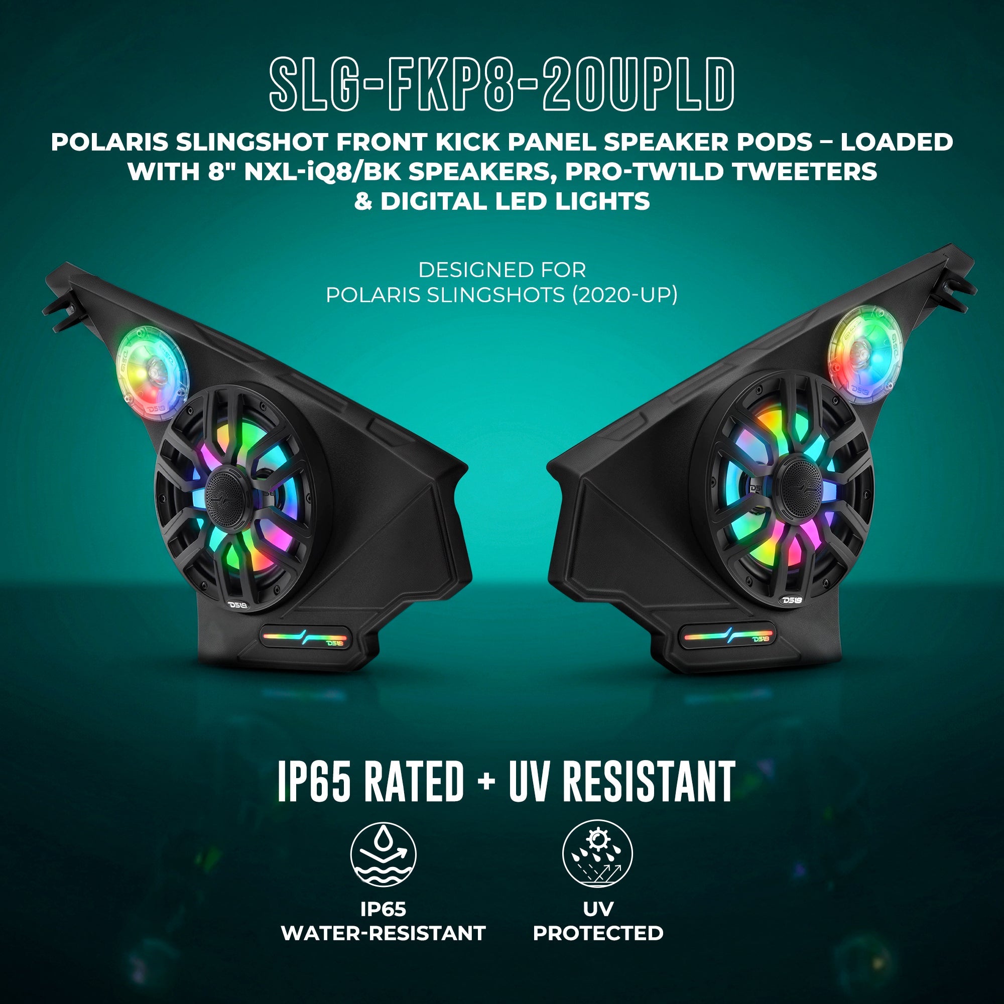 Polaris Slingshot Front Kick Panel Speaker Pods – Loaded with 8