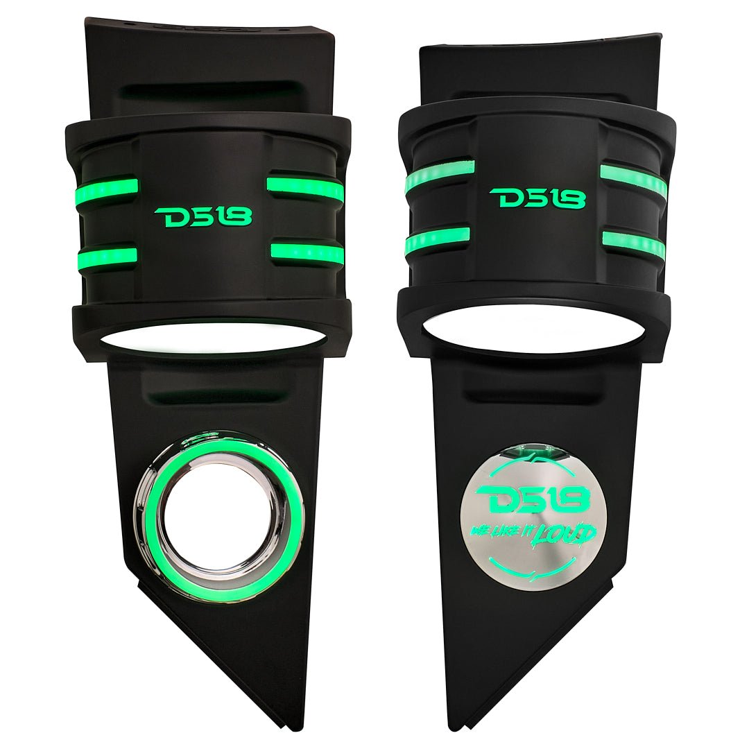Polaris Slingshot Headrest Empty Enclosure With Digital LED Lights fits 4 x 6.5