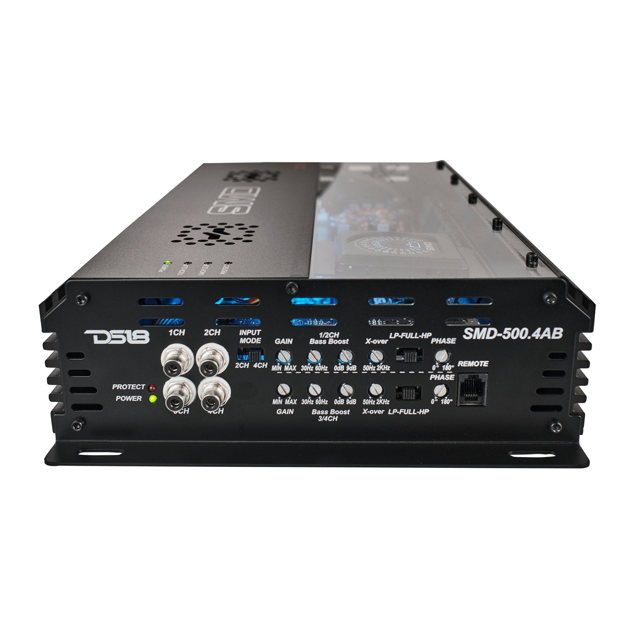 SMD 4-Channel Class AB Amplifier with VM-1 Voltmeter and Digital LED Lights 4 x 500W at 2-Ohm - Steve Meade Designs
