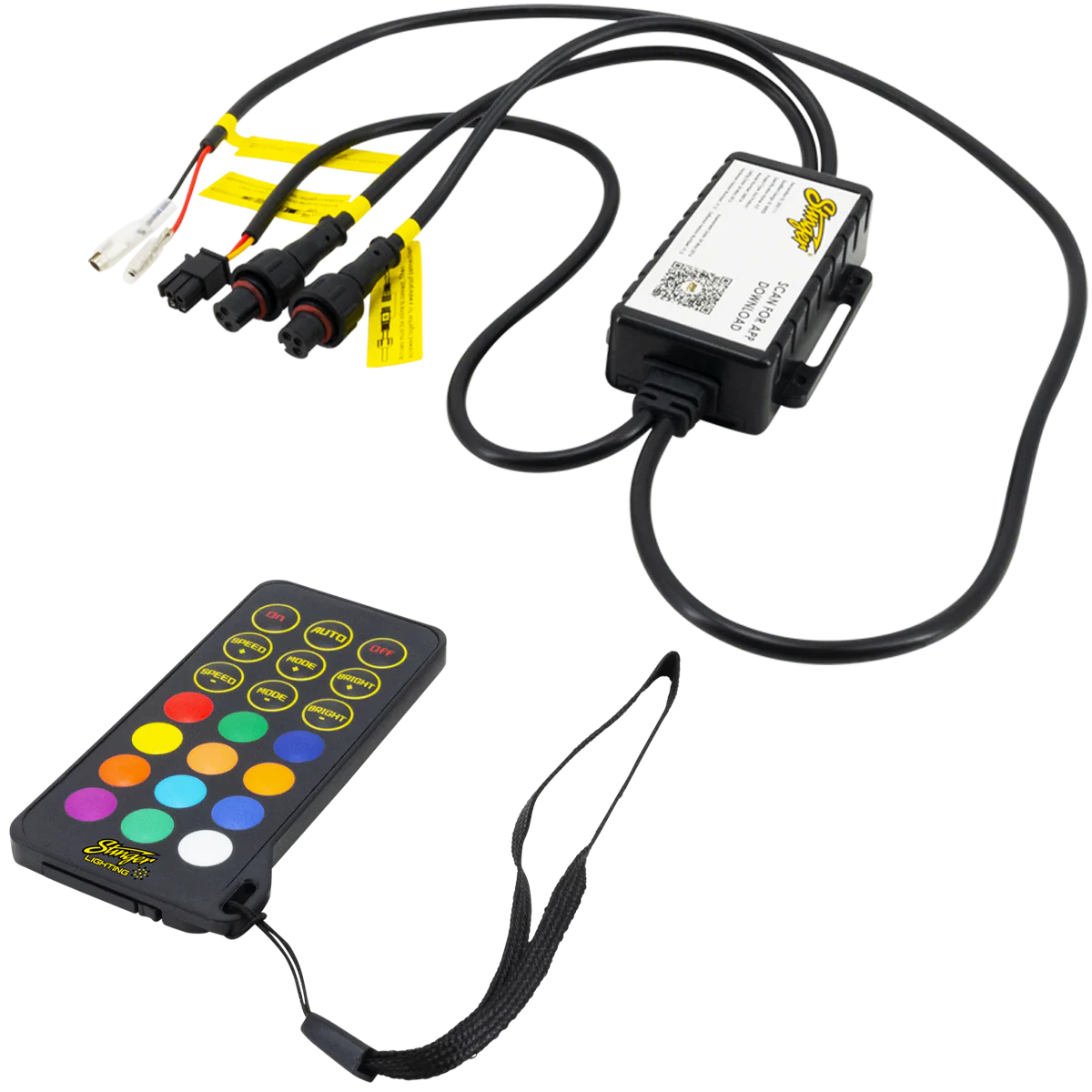 Stinger 4-Pc RGB Dynamic Rock Light Kit w/Bluetooth Remote & On/Off Switch - ENLIGHT10 App Compatible