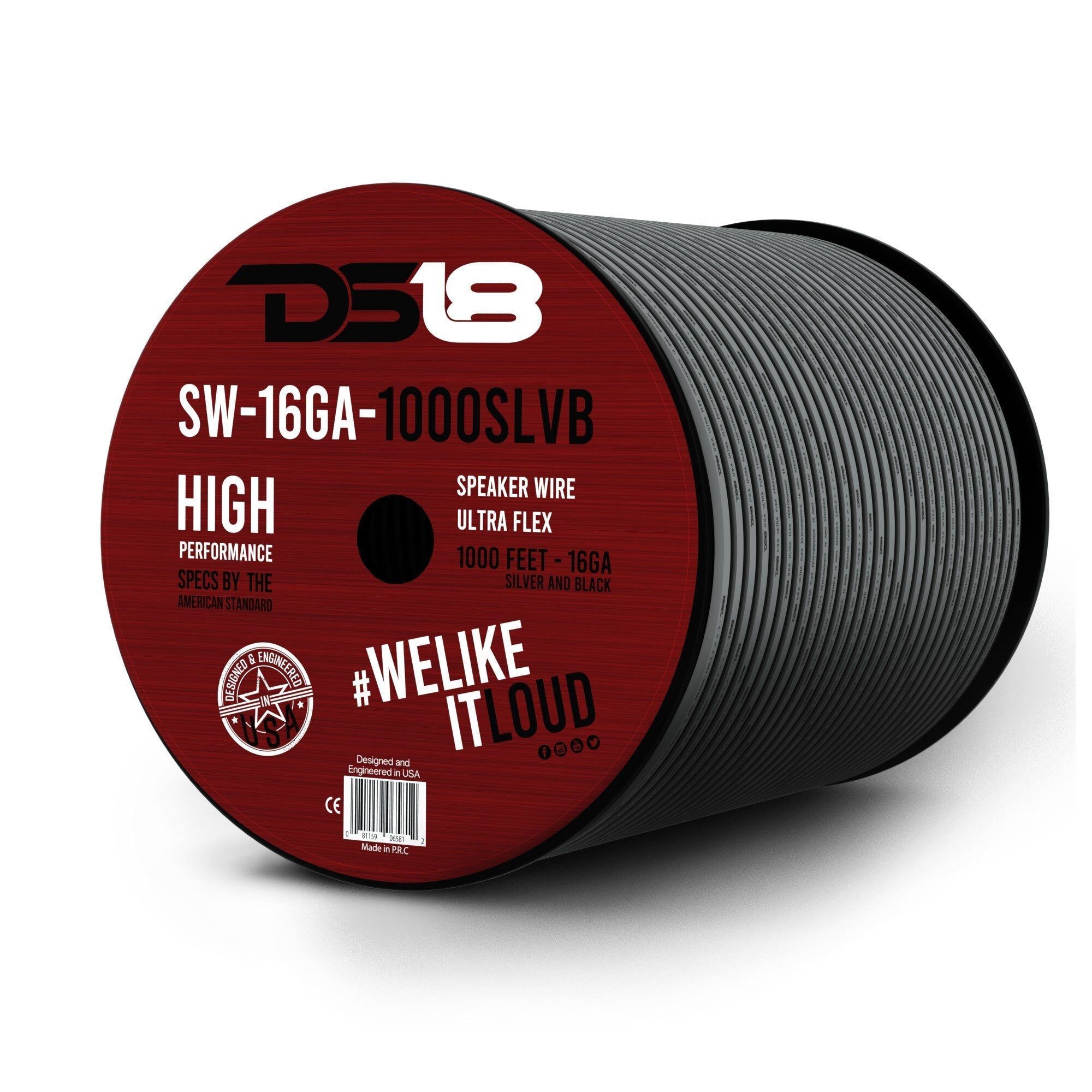 DS18 16-GA Speaker Wire 1000 Feet - Red