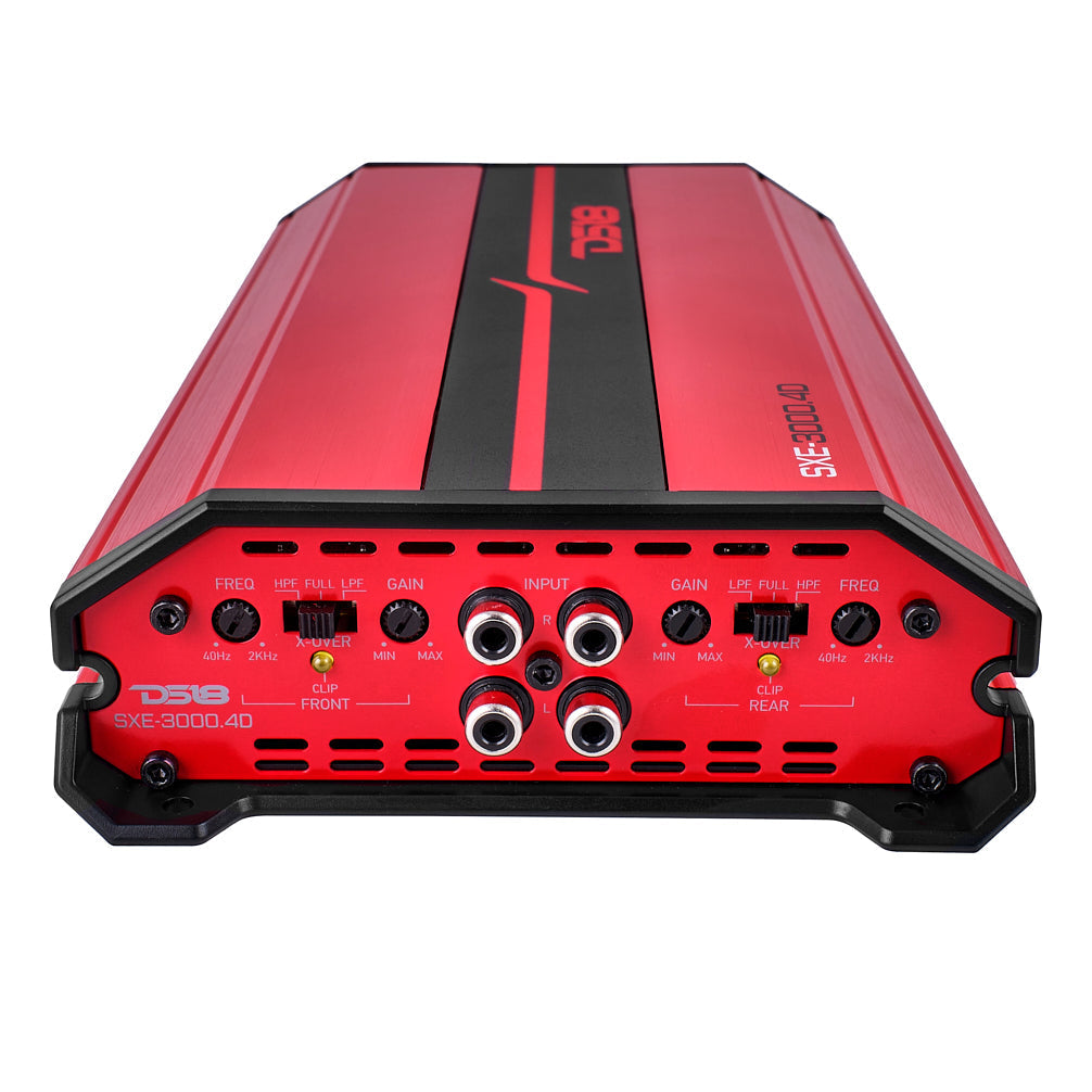 DS18 SXE Class D 4-Channel Full-Range Car Amplifier 4 x 200 RMS @4 Ohm 3000 Watts