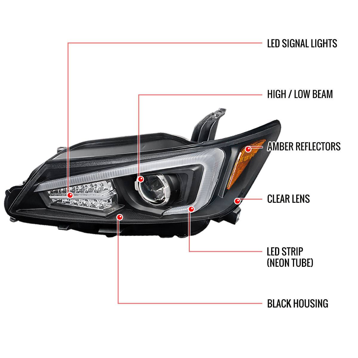 Spec-D 11-13 Scion Tc Projector Headlights LED Signals Black