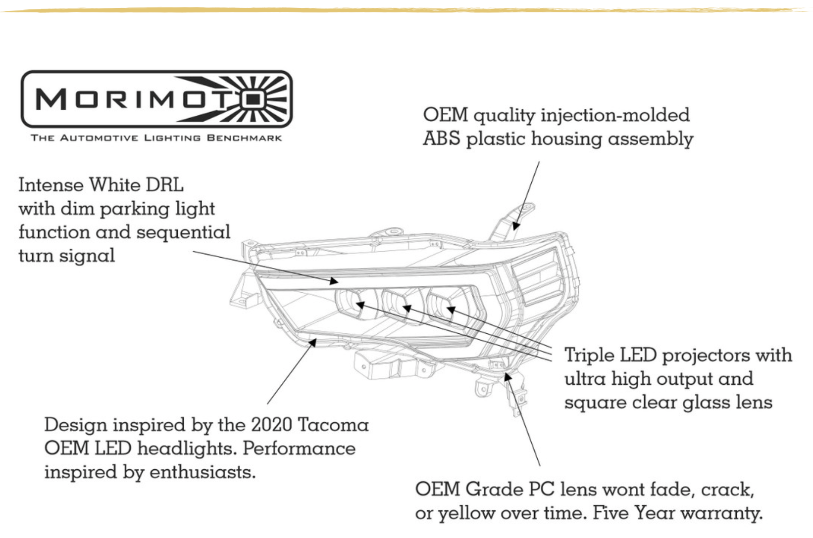 Morimoto White DRL XB LED Headlights | Toyota 4Runner 2014-2024