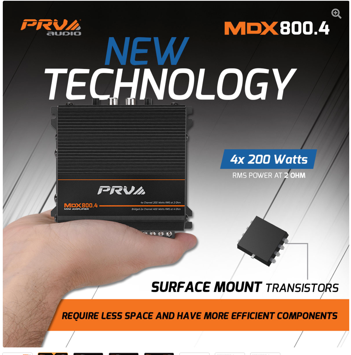 PRV Audio MDX800.4 2ohm Mini 4-Channel Amplifier – 800W RMS Compact Class D Car Audio Amp