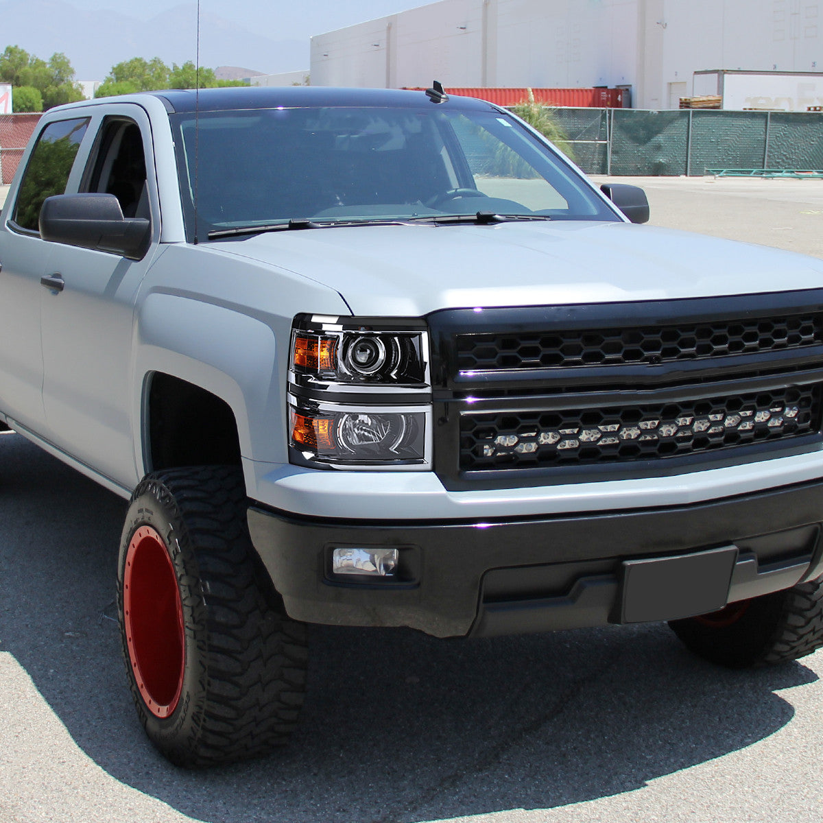 Spec-D 14-15 Silverado 1500 Projector Headlights BlackClear