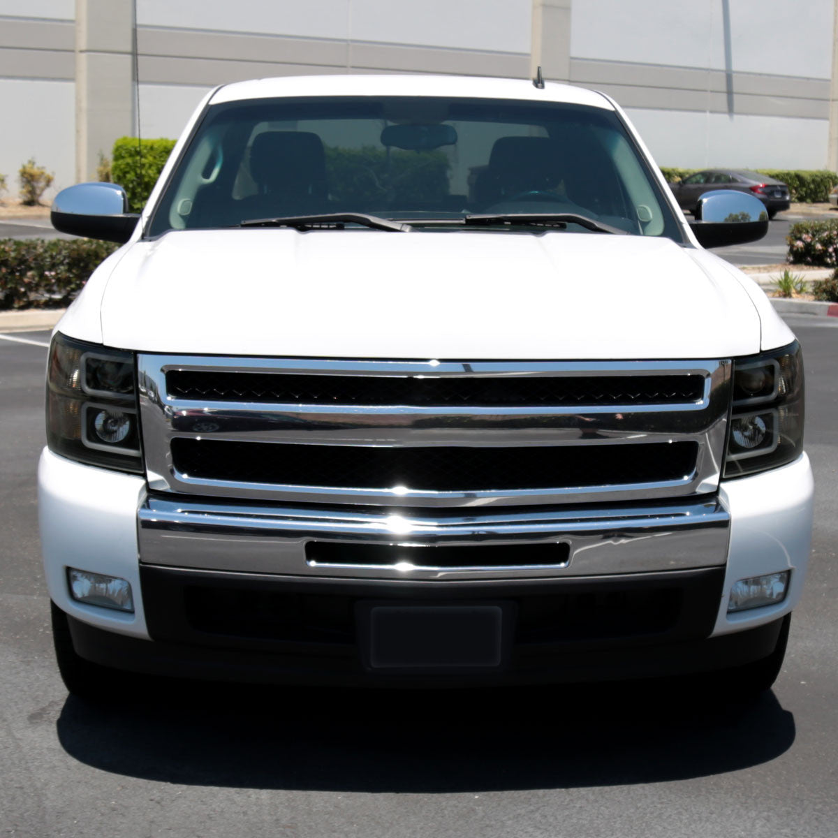 Spec-D 07-13 Chevy Silverado Projector Headlights LED Bar Smoked