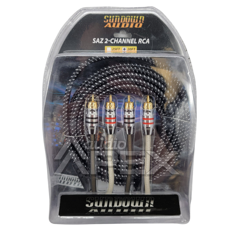 Sundown Audio 20 ft. 2 Channel High Quality RCA Interconnect Cables (SAZ Series)