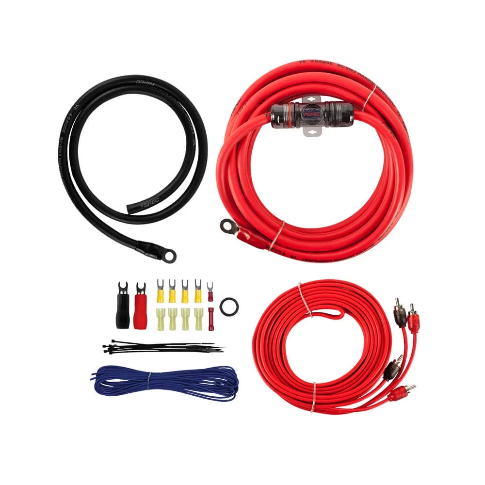 T-Spec V6-RAK4 V6 Series 4 AWG Amp Kit w/RCA - 1000 Watt