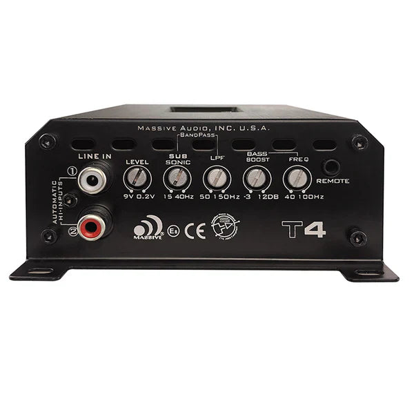 Massive audio T4 - 2000 Watts 1 RMS @ 1 Ohm Mono Block Marine Amplifier