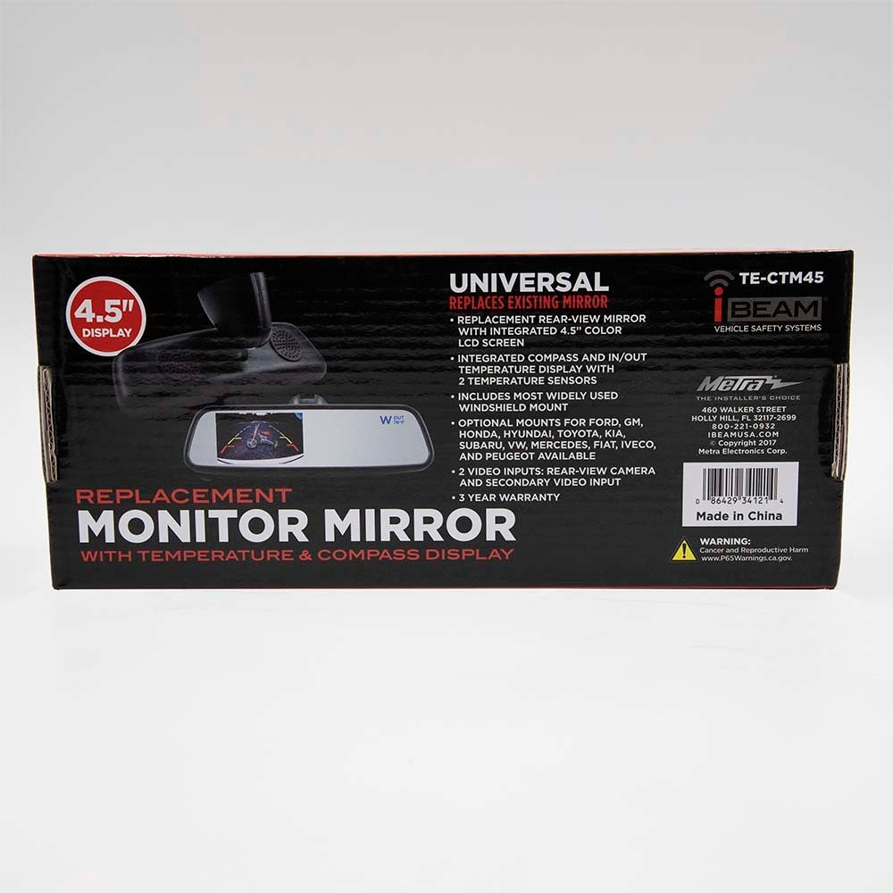 IBEAM TE-CTM45 4.5 Inch Compass/Temp Mirror Monitor