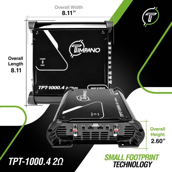 TPT-1000.4 2 Ohm TIMPANO 1000W 4-CHANNEL AMPLIFIER