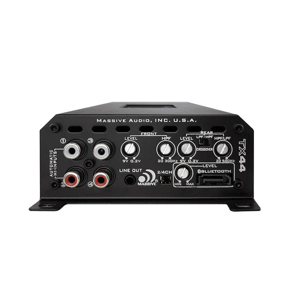 Massive audio TX44 - 120 Watts x 4 @ 4 Ohm RMS 4 Channel Bluetooth Marine Amplifier