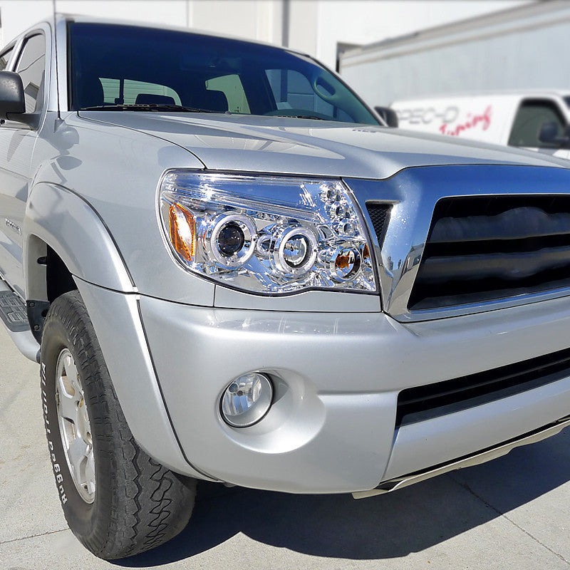 Spec-D 05-11 Tacoma Dual Halo Projector Headlights Chrome