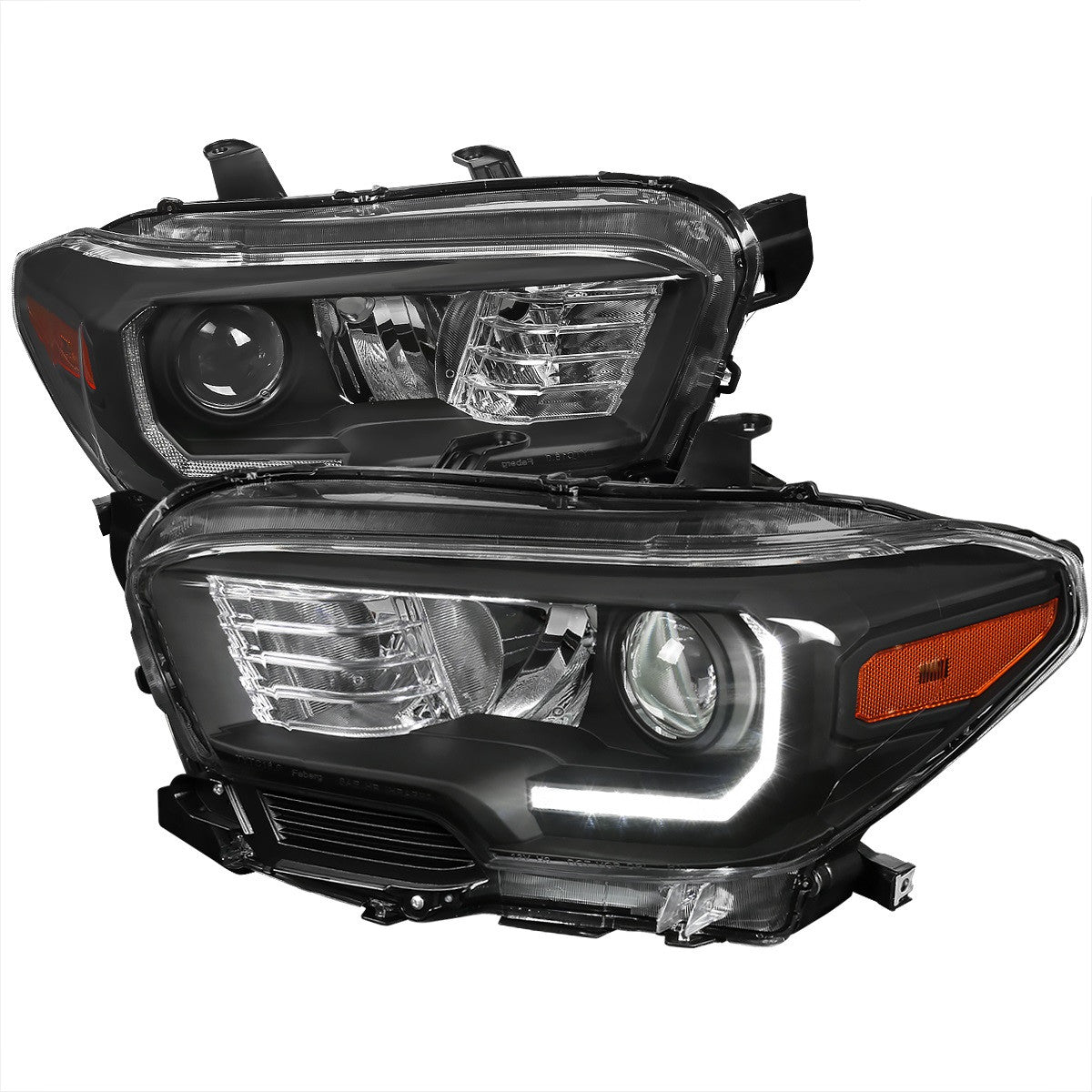 Spec-D 16-23 Toyota Tacoma Headlights LED Bar Projector Matte Black