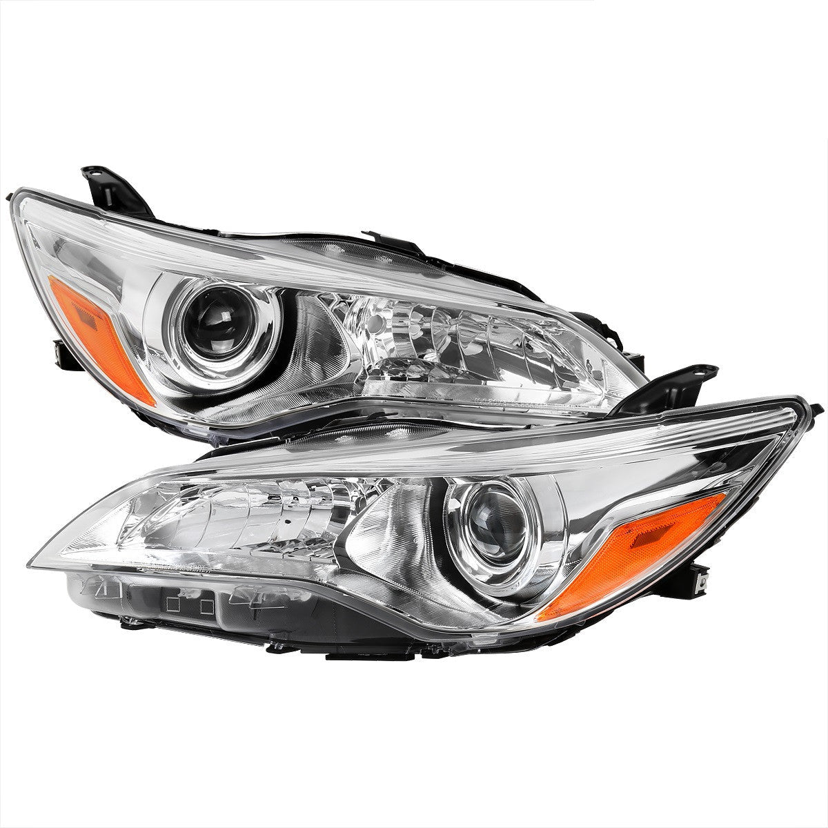 Spec-D 15-17 Toyota Camry Headlights Projector Chrome/Clear Amber