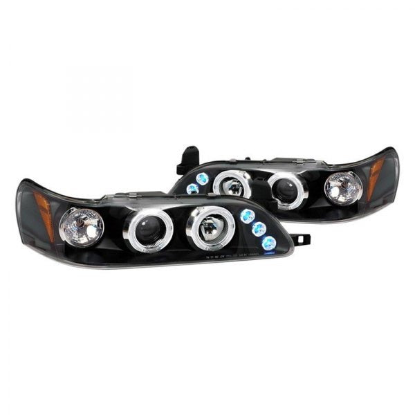Spec-D 93-97 Toyota Corolla Halo Projector Headlights Black