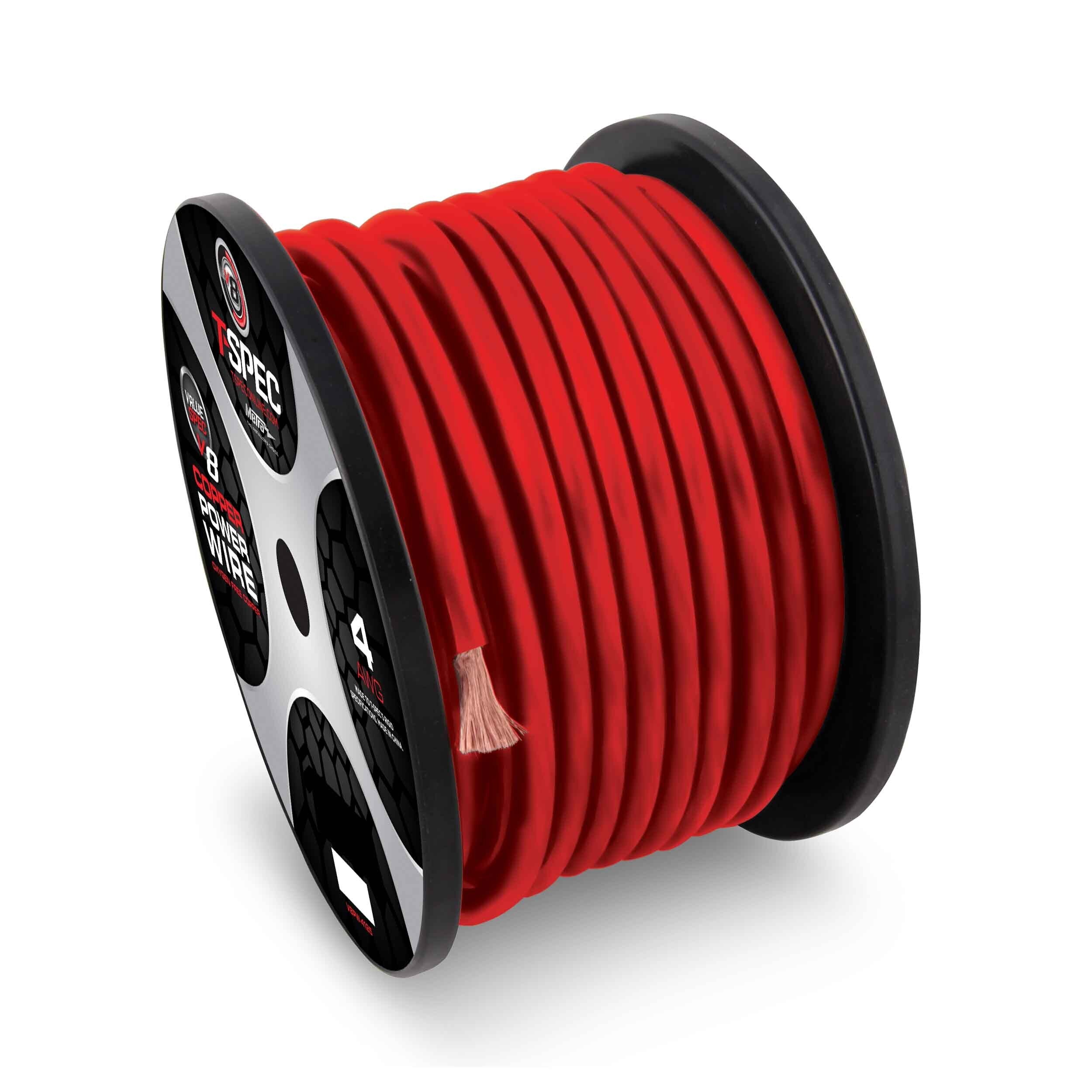 T-Spec V12PW-1050 Universal 50 Feet 0 Gauge V12 Series Power Wire in Matte Silver for Vehicles
