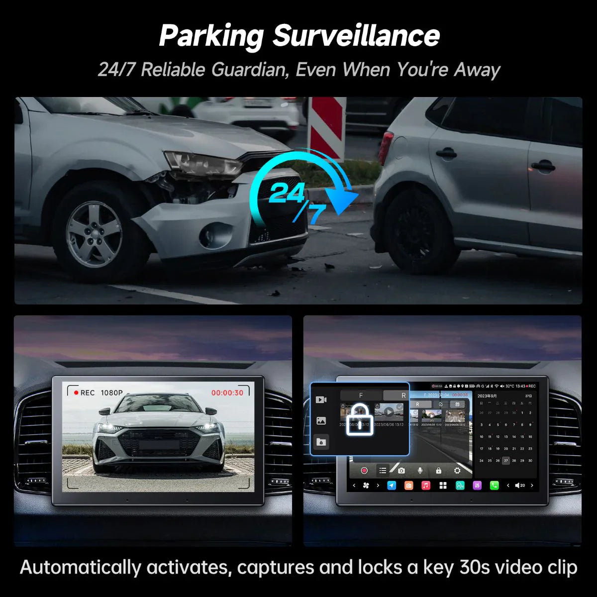 Rear Recording Camera FHD 1080P Real-Time Recording