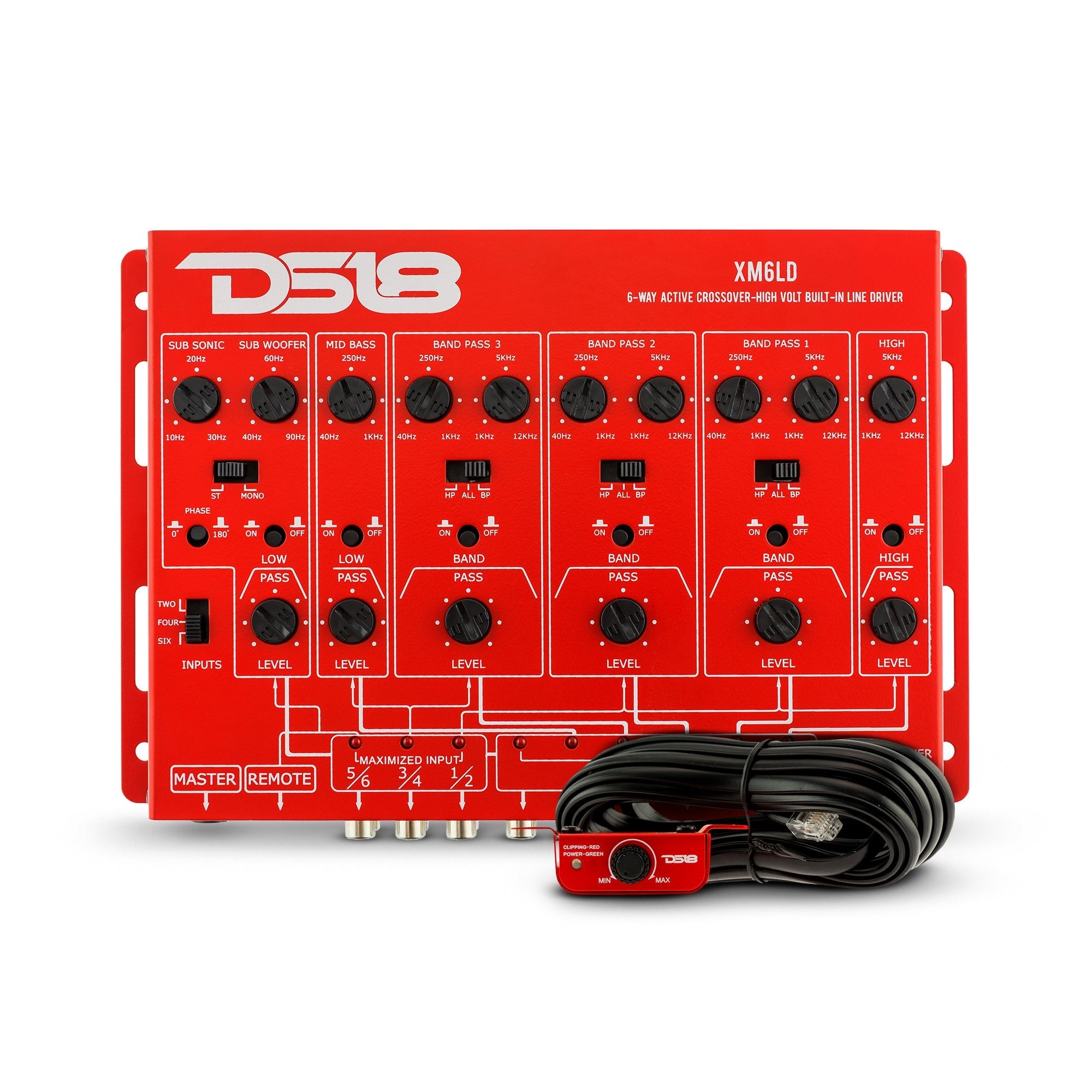 DS18 6-Way Active Crossover with Remote Gain Control